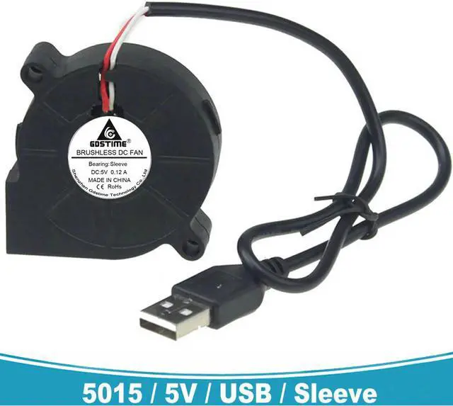 Main image of 100pcs Gdstime 50mm x 15mm 50*15MM 5V USB Brushless DC Cooling Exhaust Blower Fan 5015S