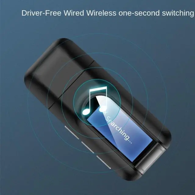 Alt view image 4 of 5 - USB Bluetooth 5.0 + EDR + LCD Display Audio Receiver Transmitter For TV PC Driver-USB Dongle 3.5MM 3.5 AUX Wireless Adapter