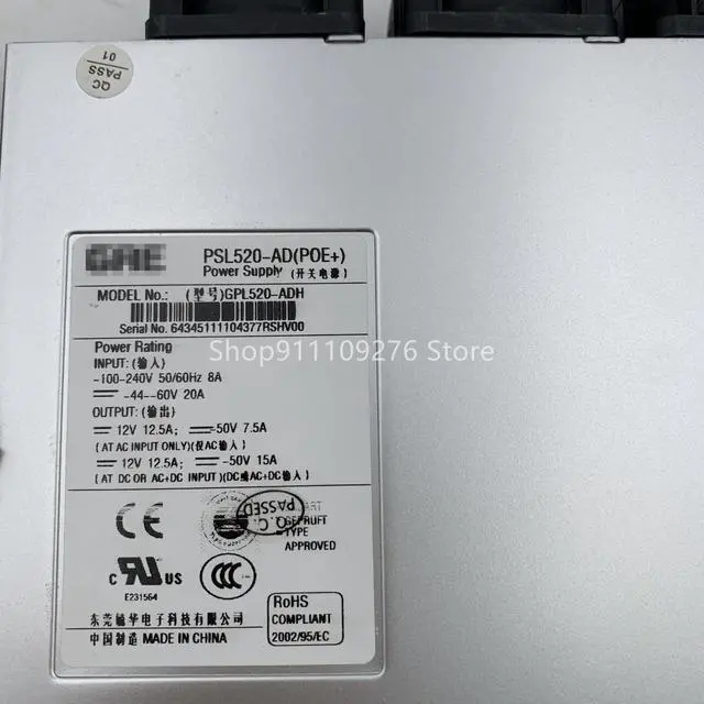 Alt view image 2 of 3 - Disassemble PSU for H3C S5500 5120 switch POE power supply  PSL520-AD  GPL520-ADH MAX 520W