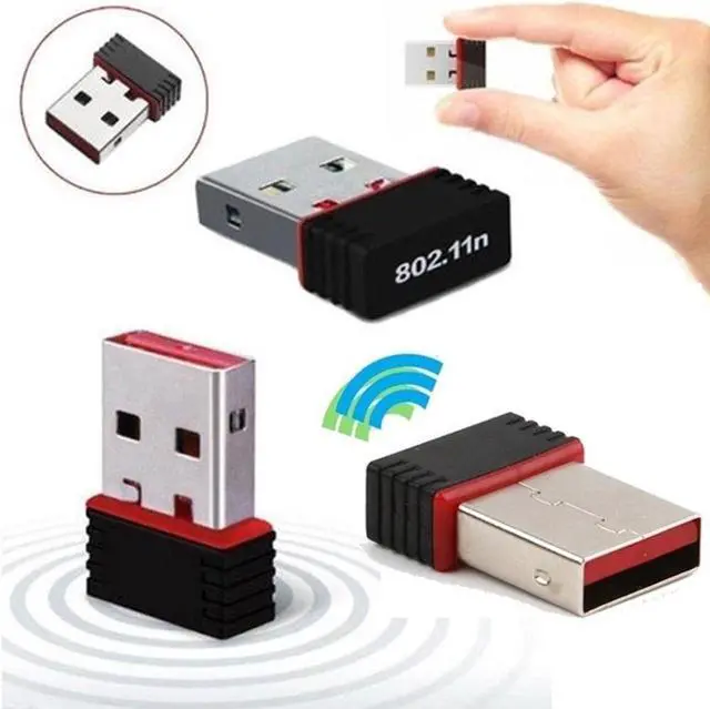 Alt view image 2 of 6 - Portable Mini Network Card USB 2.0 WiFi Wireless Adapter Network LAN Card 150Mbps 802.11 N/G/B RTL8188EU Adaptor For PC Desktop