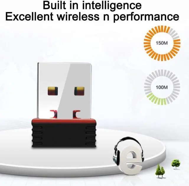 Alt view image 4 of 6 - Portable Mini Network Card USB 2.0 WiFi Wireless Adapter Network LAN Card 150Mbps 802.11 N/G/B RTL8188EU Adaptor For PC Desktop