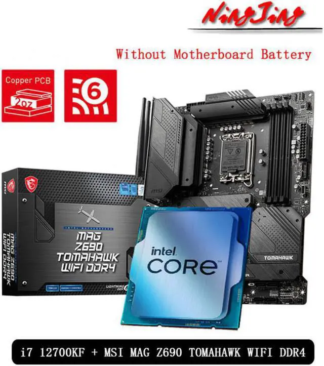 Intel core i7 12700kf cpu + msi mag z690 tomahawk wifi ddr4 placa