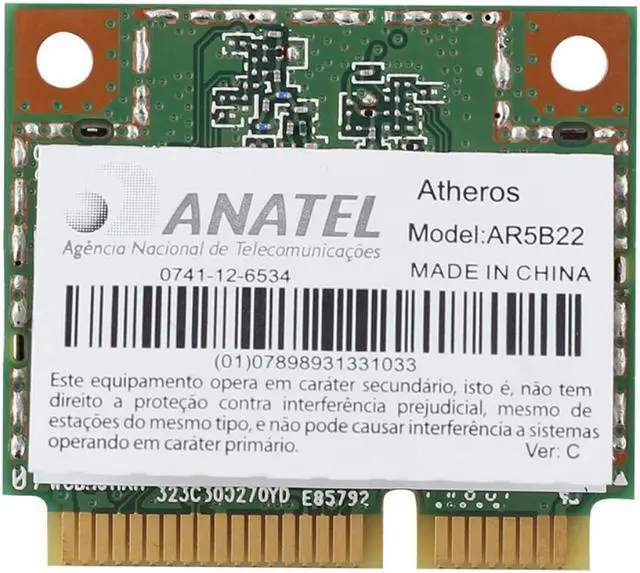 Alt view image 5 of 6 - Atheros AR5B22 Dual band Wireless Half Mini PCI-E card 300Mbps Laptop WiFi Bluetooth BT 4.0 COMBO PCI-e Network Wlan Adapter