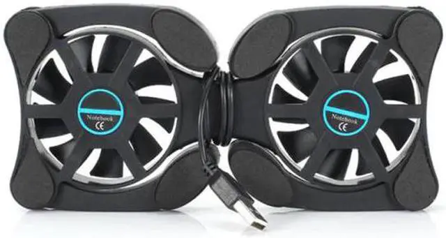 Main image of Foldable USB Cooling Fan CPU Cooler dual turbo fan non-slip notebook cooling pad bracket with power cable for 7-15 inch laptop