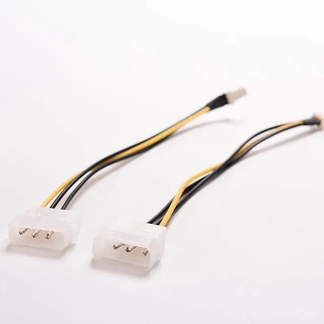 Alt view image 4 of 4 - 5pcs Computer Cooling Fan Power Cables 4 Pin to 3 Pin PC CPU Power Supply Extension Cable Cord Connector Adapter