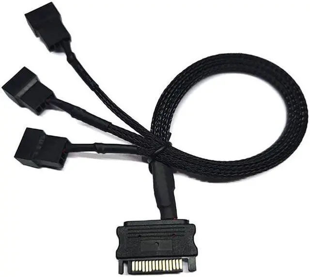 Alt view image 3 of 5 - 1Pcs 30cm SATA 1 To 3 4-Pin Power Cable PC Computer Cooling Fan Splitter Hub Converter Adapter Extension Wire Cord