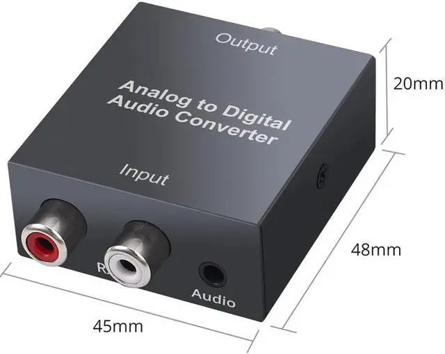Alt view image 3 of 4 - Analog to Digital Audio Converter for PS3  Player R/L 2 RCA 3.5mm AUX to Digital Coaxial Toslink SPDIF