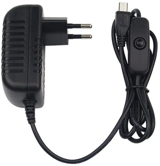 Alt view image 4 of 6 - 5V 3A Power Supply Charger AC Adapter Micro USB Cable with Power On/Off Switch For Raspberry Pi 3 pi pro Model B B+ Plus