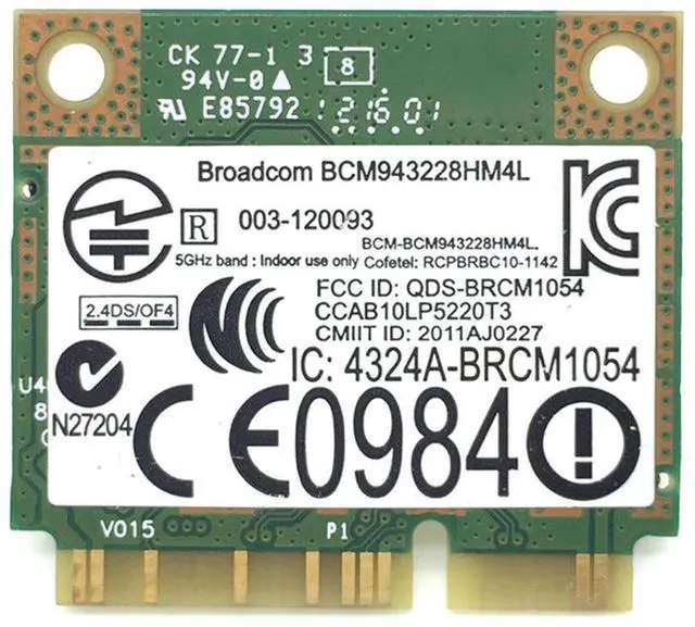 Alt view image 4 of 6 - Dual Band 300Mbps BCM943228HMB 4.0 802.11a/b/g/n Wifi Wireless Card Half Mini PCI-E Notebook Wlan 2.4Ghz 5Ghz Adapter