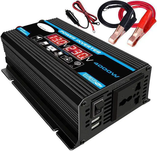 Main image of 4000W(actual power 300W) 12V to 110V LED Car Power Inverter Converter Charger Adapter Dual USB Voltage Transformer Modified Sine Wave
