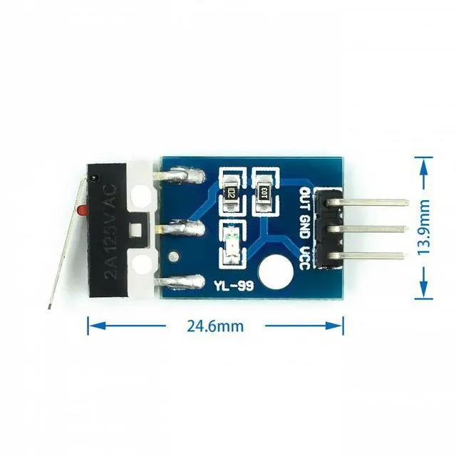Alt view image 2 of 2 - Impact Switch Car Helicopter Crash Collision Sensor Module Robot Model For Arduino with Dupont Cable