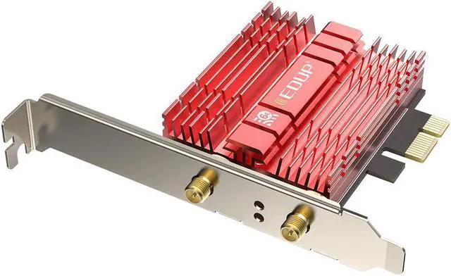 Alt view image 2 of 2 - 3000Mbps WiFi 6E PCI-Express Bluetooth 5.2 Adapter Dual Band 2.4G/5GHz 802.11AC Intel AX210 PCI-E Wireless Network Card