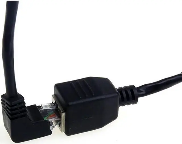 Alt view image 2 of 2 - Down Angled 90 Degree 8P8C FTP STP UTP Cat 5e Male to Female Lan Ethernet Network Extension Cable 50cm