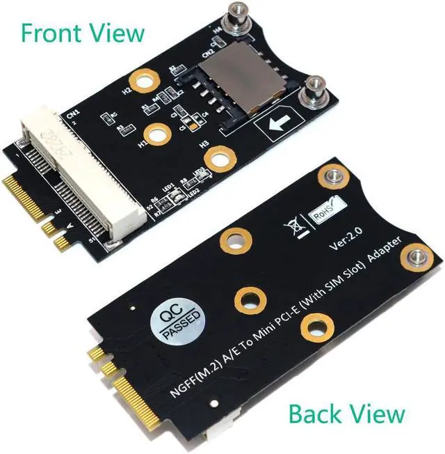 Alt view image 3 of 3 - M.2 Wifi Adapter Mini PCIE Wireless Network Card to M2 NGFF Key A+E Wifi Card Raiser with SIM Card Slot for WiFi/WWAN/LTE Module