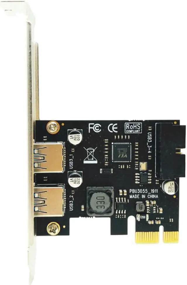 Alt view image 2 of 3 - USB 3.0 PCI-E Expansion Card Adapter 2 Port USB3.0 Hub Internal 19pin 19 pin Header USB 3 to PCIE PCI Express Adapter Card