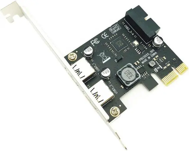 Alt view image 3 of 3 - USB 3.0 PCI-E Expansion Card Adapter 2 Port USB3.0 Hub Internal 19pin 19 pin Header USB 3 to PCIE PCI Express Adapter Card