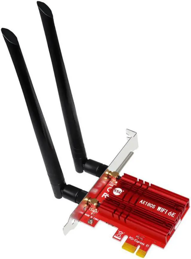 Alt view image 3 of 3 - Tri Band 3000Mbps WiFi6 MT7921K PCIe Wireless Wifi Adapter 2.4G/5G/6Ghz 802.11ac/AX Bluetooth 5.2 AX180S 6G Wi-Fi 6E Card For PC