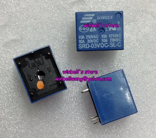 Main image of 10pcs! and 3V relay SRD-03VDC-SL-C 5pins 10A ,in stock ~