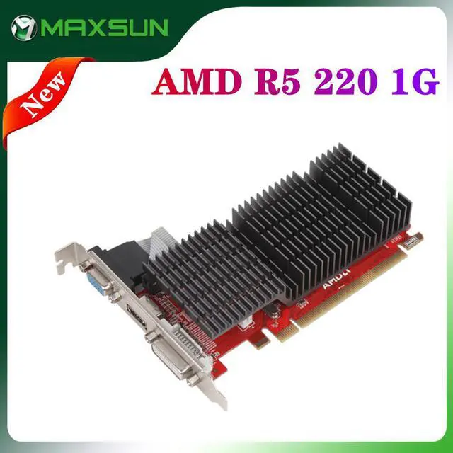 Alt view image 2 of 10 - MAXSUN Full Desktop AMD R5 220 1GB GDDR3 Graphics Cards 64bit HDMI-compatible VGA DVI PC Computer Games Video Card/R5 220 1G