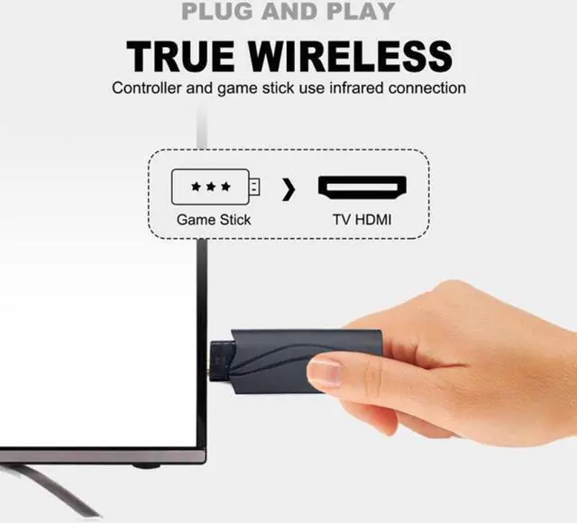 Alt view image 4 of 4 - HD Video Game Console Built in 628 Classic Games Mini Retro Game Console Wireless Controller HDMI Output Dual Players