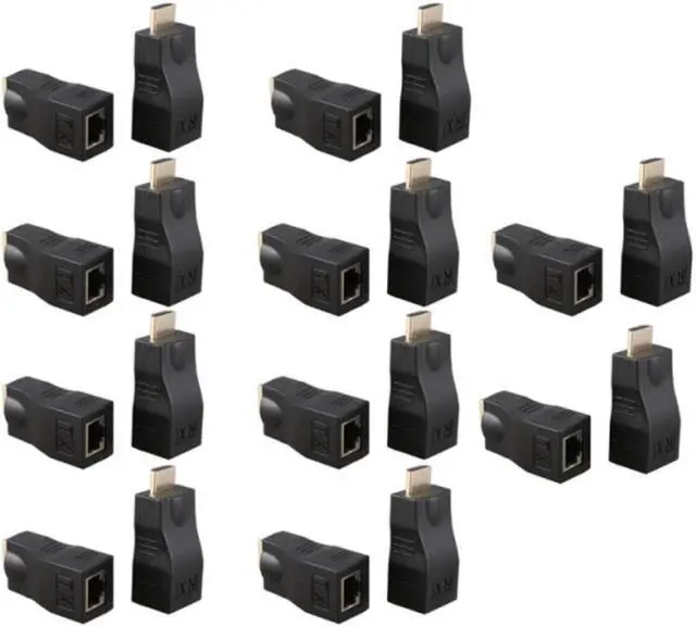 Main image of 10X 4K 3D HDMI 1.4 30M Extender To RJ45 Over Cat 5E/6 Network LAN Ethernet Adapter
