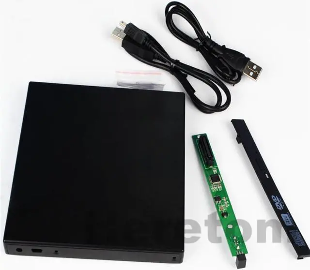 Alt view image 2 of 5 - Heretom 12.7mm USB 2.0 External DVD/CD-ROM Case IDE/ PATA to SATA Optical Disk Drive Enclosure For Laptop PC