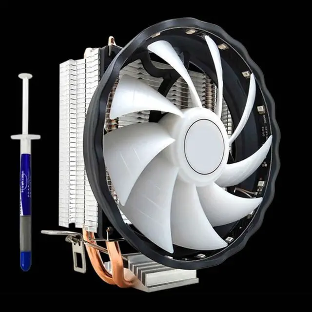 Alt view image 5 of 6 - Durable 12V RGB Fan Led CPU Cooler  3 Pin 2 Heatpipes Desktop Computer Silent Cooling Radiator Copper For LGA 1155/1151 AMD