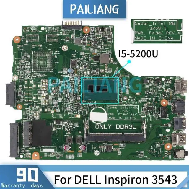 Alt view image 5 of 6 - Laptop motherboard For DELL Inspiron 3543 I5-5200U Mainboard 13269-1 0THVGR DDR3 TESTED