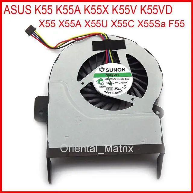 Alt view image 4 of 6 - MF60090V1-C480-S99 Cooler Fan For ASUS K55 K55A K55X K55V K55VD X55 X55A X55U X55C X55Sa F55 Laptop CPU Cooling Fan
