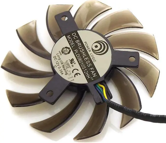 Alt view image 5 of 6 - 2pcs/Lot PLD08010S12HH 75mm 12V 0.35A For MSI GTX 560 570 580 R6770 R6870 R6950 Twin Frozr II Video Card Dual Fan