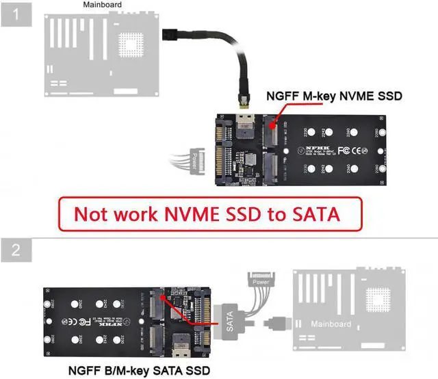 Alt view image 2 of 3 - ChenYang 22Pin SATA Adapter SFF-8654 to M.2 U2 Kit NGFF M-Key to Slimline SAS NVME PCIe SSD SATA SSD Adapter for Mainboard