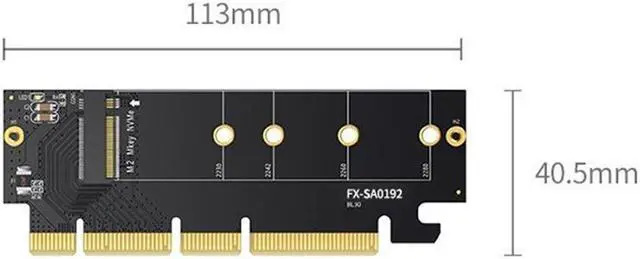 Alt view image 2 of 3 - NVMe Adapter M.2 PCIe SSD to PCI-E X4/X8/X16 Conversion Card with Heat Sink M.2 NVMe SSD 2280/2260/2242/2230