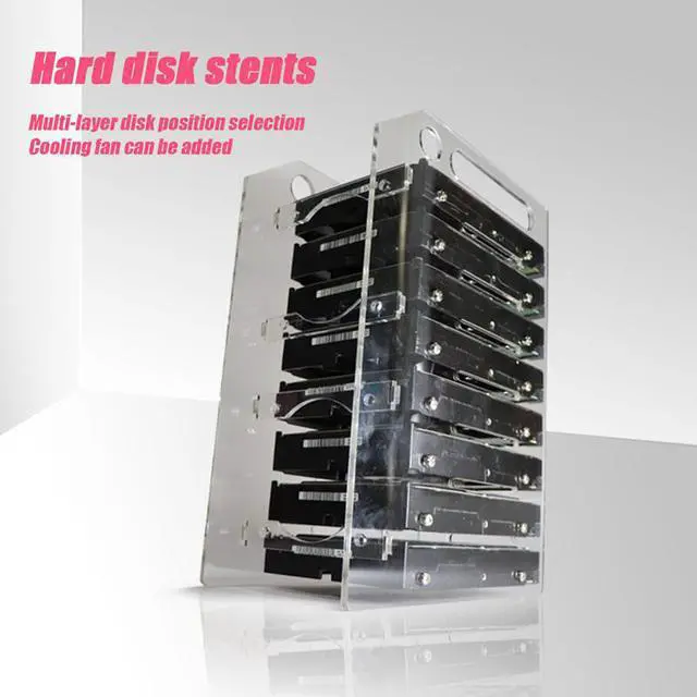 Alt view image 5 of 5 - 3.5 Inch HDD Hard Drive Cage 8X3.5 Inch HDD Cage Rack DIY Hard Disk Case for BTC Mining Computer Storage Expansion