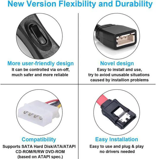 Alt view image 5 of 5 - SATA PATA IDE Drive to USB 2.0 Converter Cable for Hard Drive Disk HDD 2.5 Inch 3.5 Inch with AC Power Adapter,EU Plug