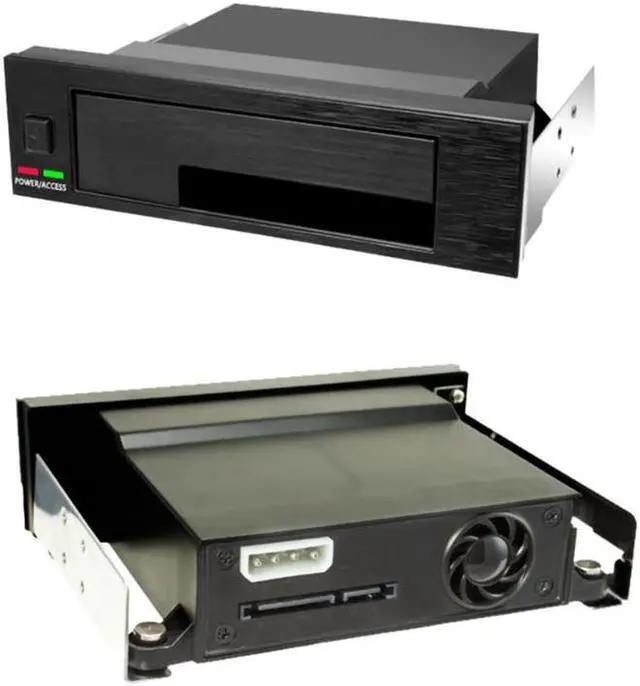 Alt view image 4 of 5 - HDD Storage Box Internal Single Bay Tray-Less Mobile Rack Enclosure LED Indicator Hot-Swap for 2.5 3.5 Inch SATA