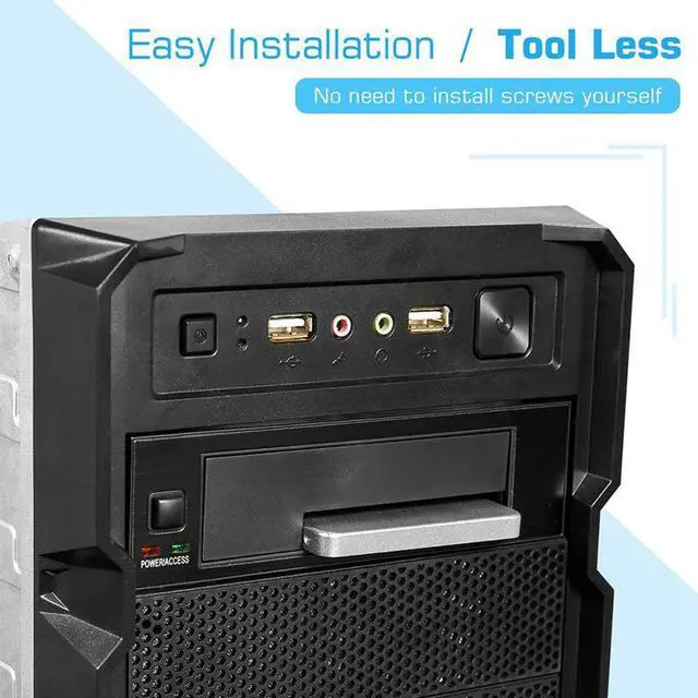 Alt view image 5 of 5 - HDD Storage Box Internal Single Bay Tray-Less Mobile Rack Enclosure LED Indicator Hot-Swap for 2.5 3.5 Inch SATA