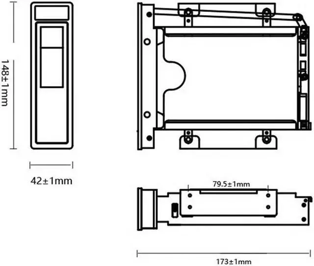 Alt view image 4 of 5 - Internal 5.25 Inch CD-ROM HDD Mobile Rack Mounting Bracket Frame Enclosure with SATA Cable for 3.5 Inch SATA I/II/III