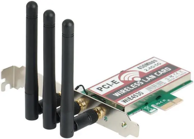 Alt view image 3 of 3 - 802.11 B/G/N 450Mbps Wireless WiFi PCI-Express Adapter Network Card for  5300 Compatible Slot PCI-E X1/X4/X8/X16