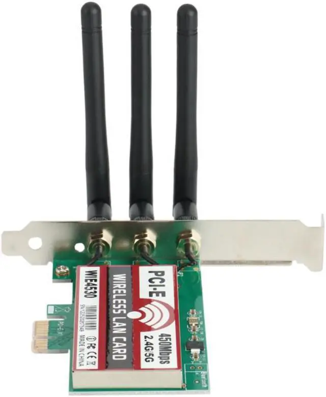 Alt view image 2 of 3 - 802.11 B/G/N 450Mbps Wireless WiFi PCI-Express Adapter Network Card for  5300 Compatible Slot PCI-E X1/X4/X8/X16