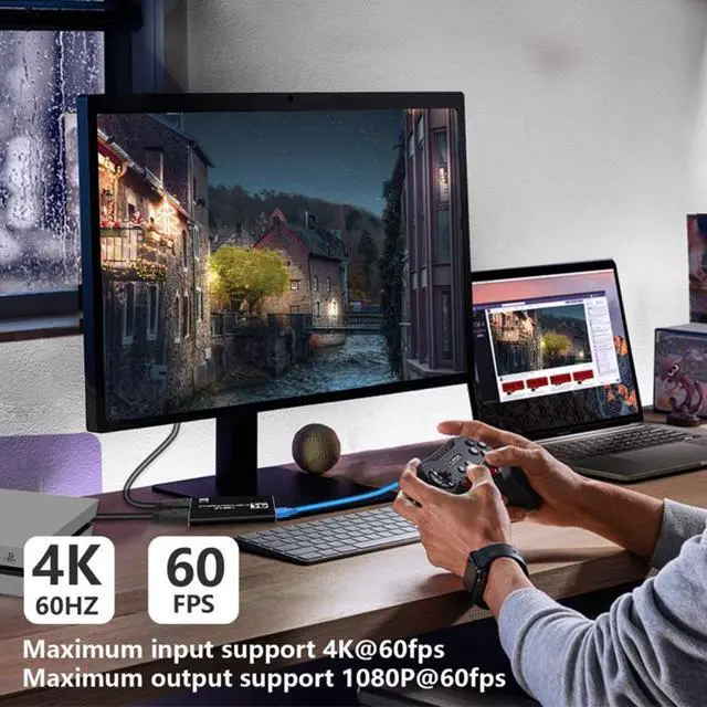 Alt view image 3 of 3 - Game Capture Card, USB 3.0 4K Audio Video Capture Card with HDMI Loop-Out 1080P 60FPS Live Streaming for PS4, Switch