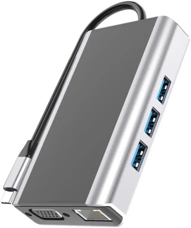 Main image of USB C HUB 9-in-1 Multiport Adapter with 3USB 3.0 Ports 4K HDMI SD/TF Card Slots for Type C Laptops Samsung Huawei Phone