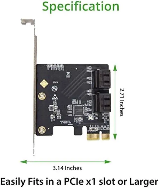 Alt view image 3 of 3 - 4 Port SATA III PCI-E 3.0 X1 Expansion Card Non-Raid with Low Profile Bracket ASMedia 1064 SI-PEX40156