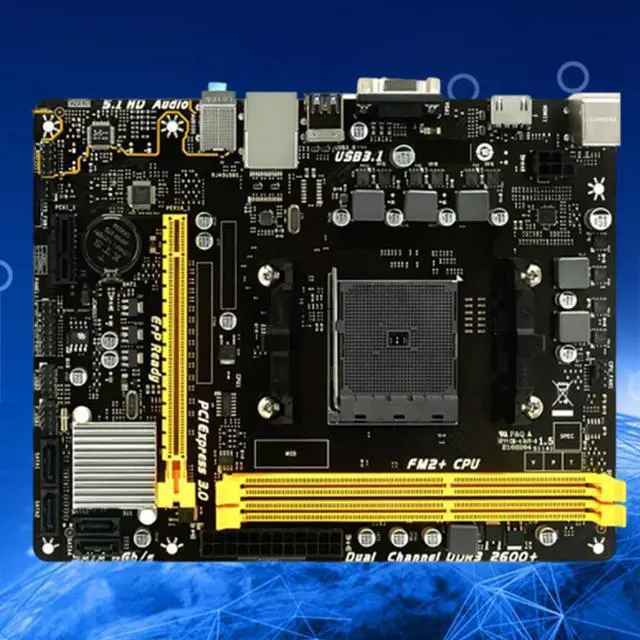 Alt view image 2 of 3 - A68MHE Supports for AMD FM2+ Gigabit Ethernet DDR3 Desktop Computer Motherboard HDMI-Compatible