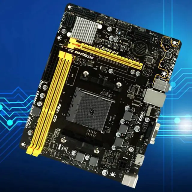 Alt view image 3 of 3 - A68MHE Supports for AMD FM2+ Gigabit Ethernet DDR3 Desktop Computer Motherboard HDMI-Compatible