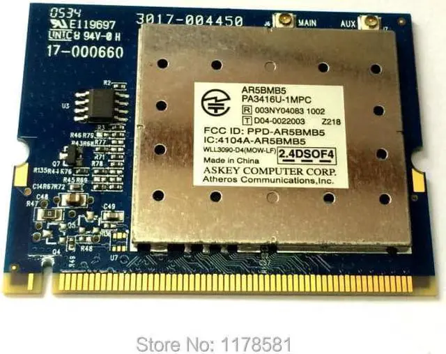 Alt view image 2 of 3 - Wireless Card  AR5005G AR5BMB5 AR5005GS Mini PCI 54Mbps 802.11bg WIFI CARD