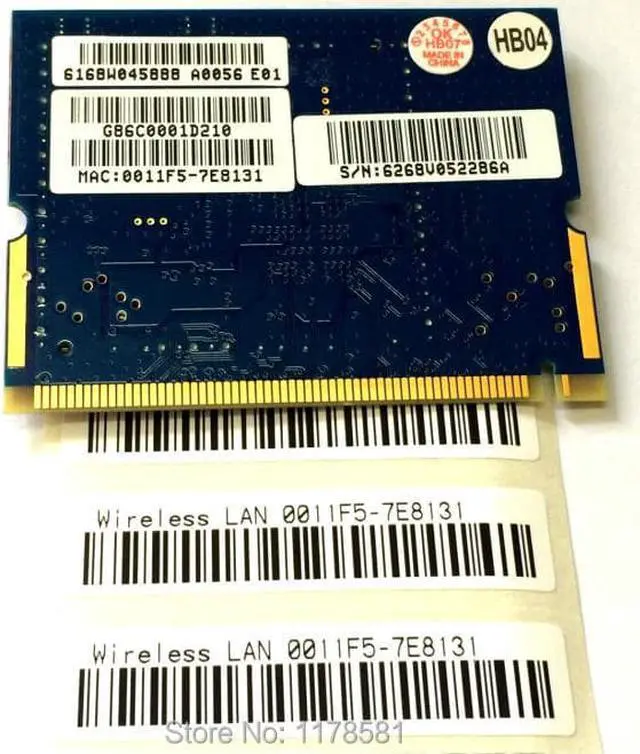 Alt view image 3 of 3 - Wireless Card  AR5005G AR5BMB5 AR5005GS Mini PCI 54Mbps 802.11bg WIFI CARD