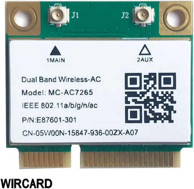 Alt view image 3 of 3 - MC-AC7265 Dual Band mini PC-E WIFI CARD for intel 7265AC 802.11ac 2x2 WiFi +  BT4.2
