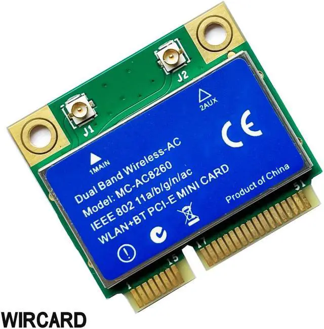 Alt view image 3 of 3 - MC-AC8260 Dual Band 1200M WIFI CARD 802.11ac BT 4.2 MINI PCI-E 2.4G/5G for intel 8260NGW 8260D2W