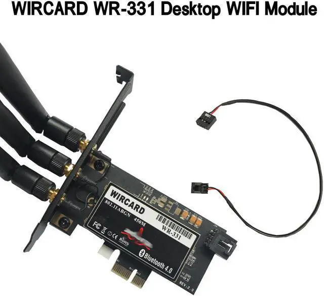 Alt view image 2 of 2 - WR-331 BCM94331 Dual Band WIFI Module PCI-EX1 WIFI Card For Desktop 450Mbps For hackintosh