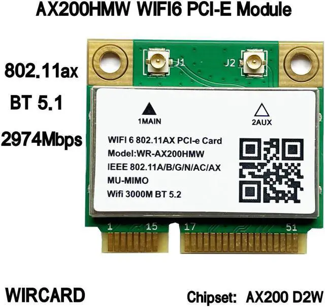 Main image of AX200HMW AX200 WIFI6 Module MINI PCIE 802.11ax 160Mhz Network Card WIFI Card For Laptop Win10
